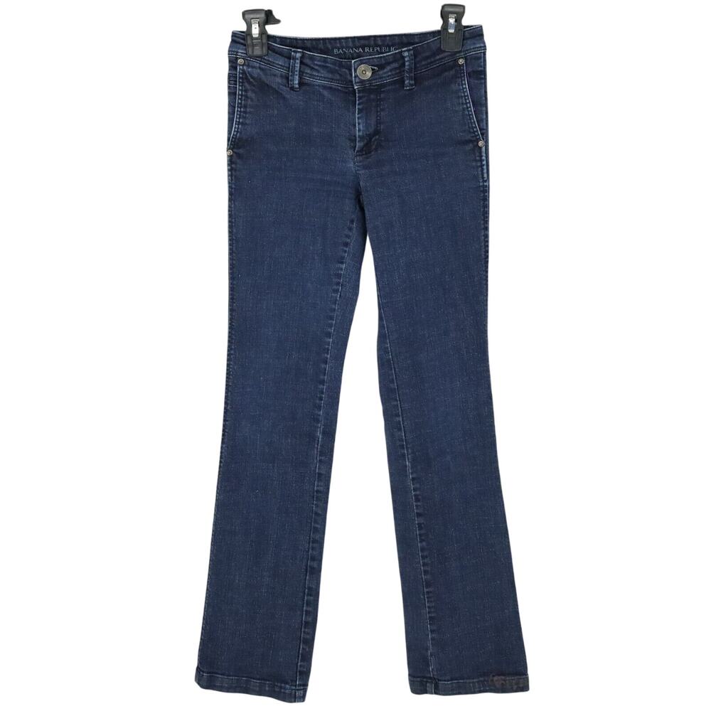 Banana Republic Jeans Womens 25 Waist Trouser Stretch Denim Flare Leg Low Rise